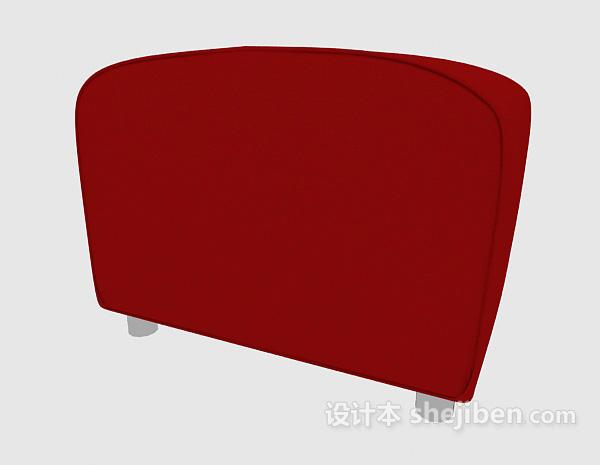 设计本红色现代沙发凳3d模型下载