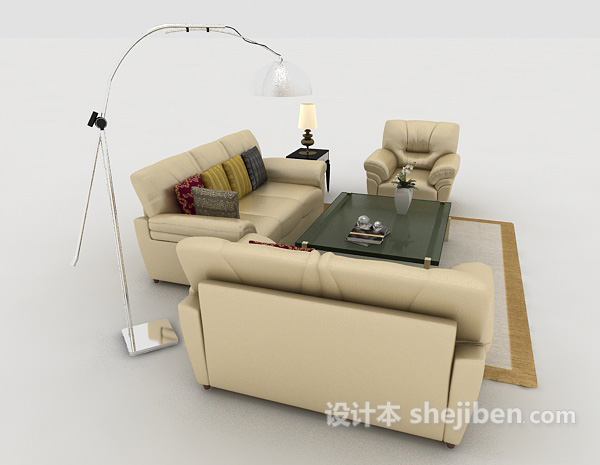 设计本现代风格居家组合沙发3d模型下载