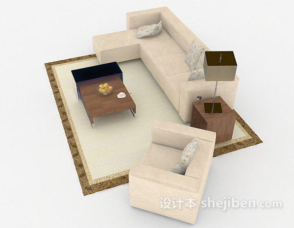 设计本现代风格组合沙发3d模型下载