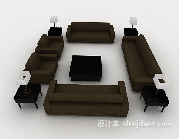 设计本现代商务组合沙发3d模型下载