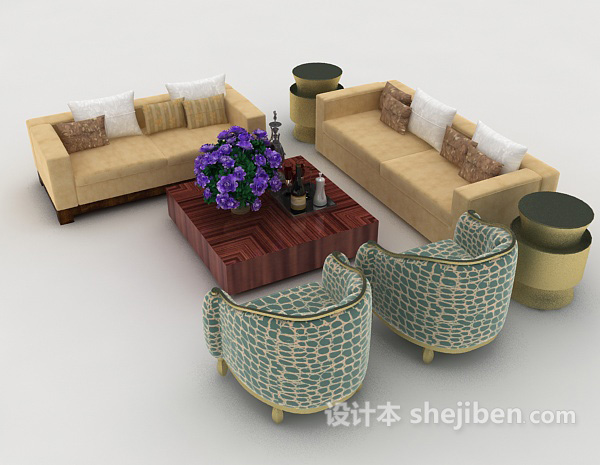 简单欧式风格组合沙发