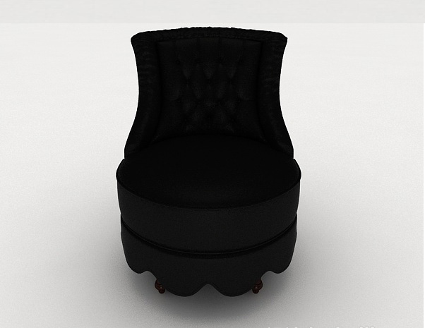 现代风格个性黑色单人沙发3d模型下载