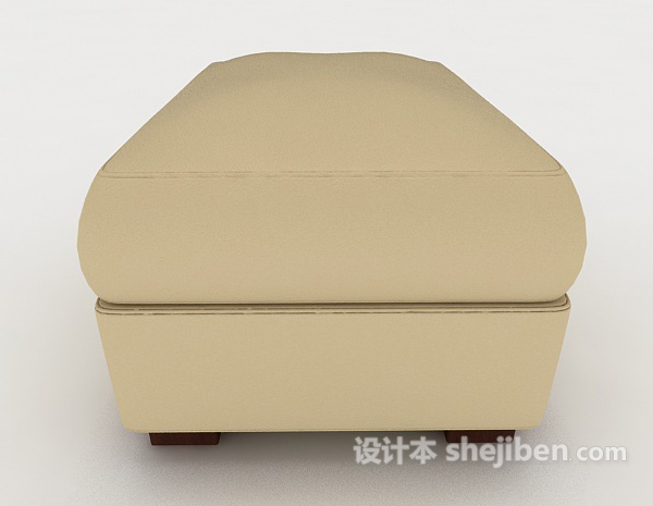 现代风格现代单色沙发凳3d模型下载