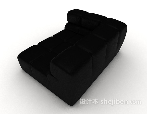 免费现代方形休闲黑色单人沙发3d模型下载