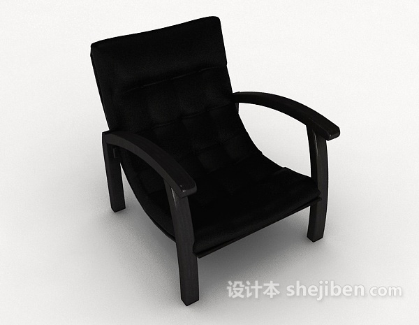 免费黑色个性简单休闲椅3d模型下载