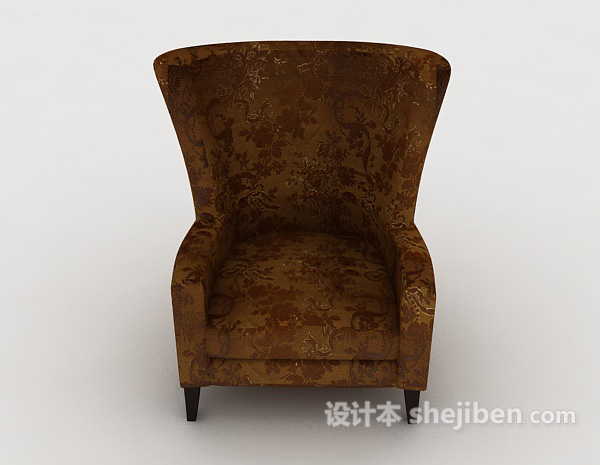 欧式风格欧式花纹沙发3d模型下载