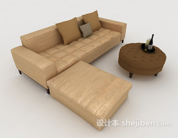 休闲棕色组合沙发