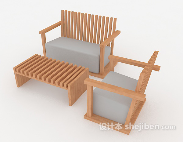 免费现代简单组合沙发3d模型下载