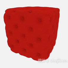 红色软凳3d模型下载