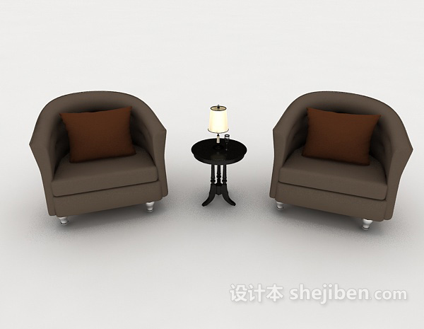现代风格现代单人沙发组合3d模型下载