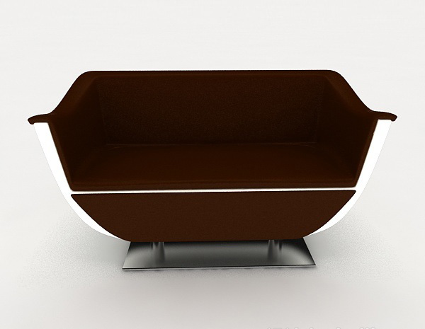 现代风格现代简约暗红色单人沙发3d模型下载