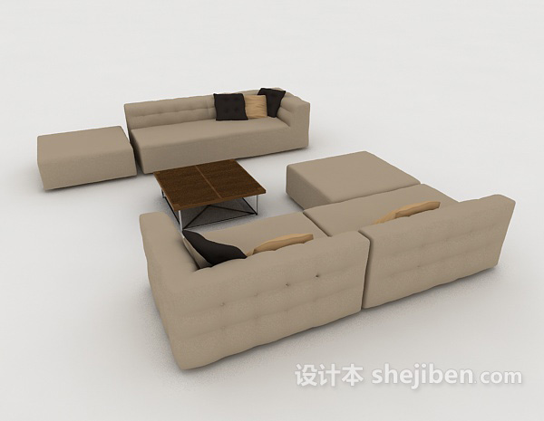 免费家居现代组合沙发3d模型下载