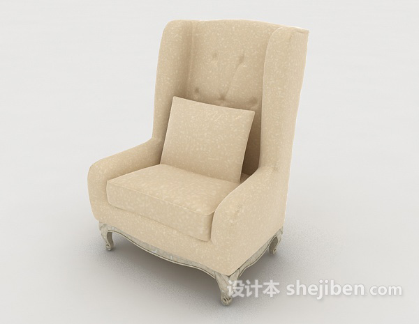 免费欧式常见单人沙发3d模型下载