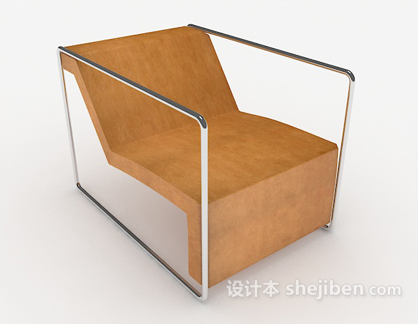 黄色现代风格休闲椅3d模型下载