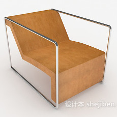 黄色现代风格休闲椅3d模型下载