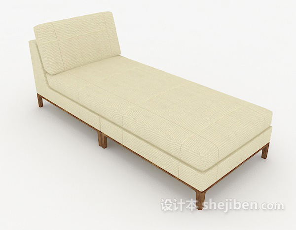 简约米白色沙发躺椅3d模型下载