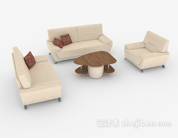 现代风格现代家居简单组合沙发3d模型下载