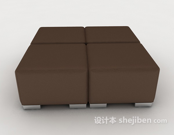 现代风格组合沙发凳3d模型下载