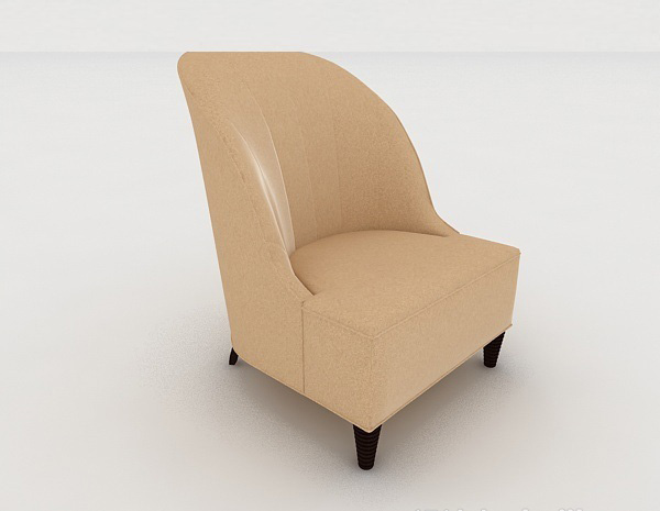 现代黄色个性单人沙发3d模型下载