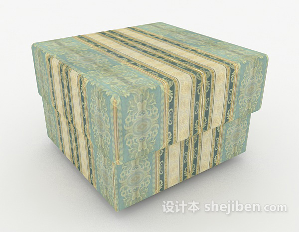 欧式花纹沙发凳子3d模型下载