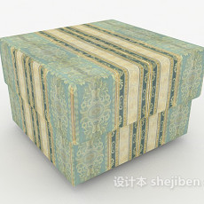 欧式花纹沙发凳子3d模型下载