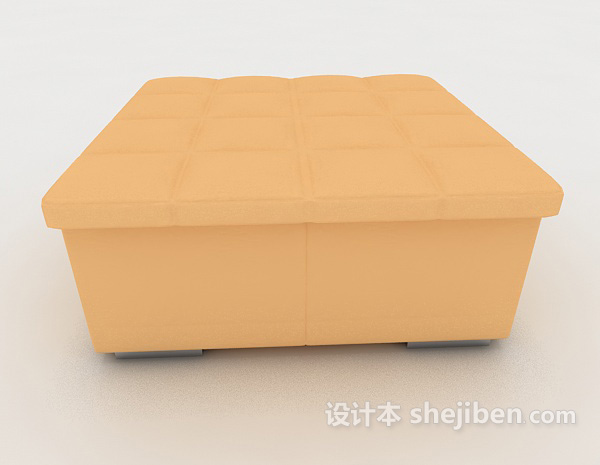 现代风格橙色沙发凳3d模型下载