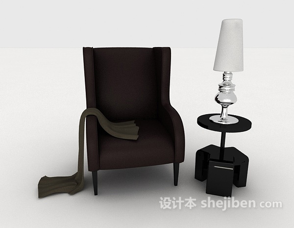 现代风格现代简单单人沙发3d模型下载