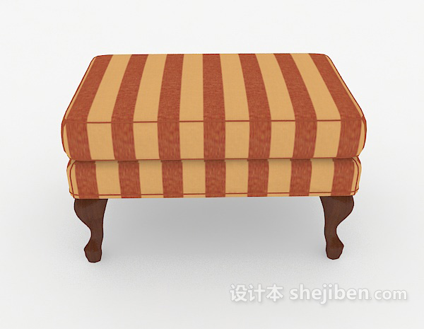 田园风格田园条纹沙发凳3d模型下载