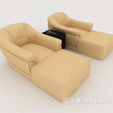 浅色系休闲单人沙发3d模型下载