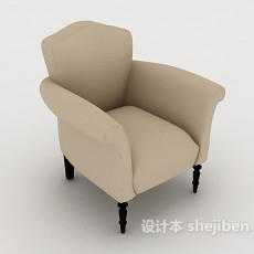 简欧家居单人沙发3d模型下载