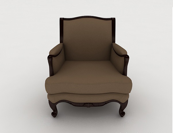 欧式风格欧式简约风格单人沙发3d模型下载