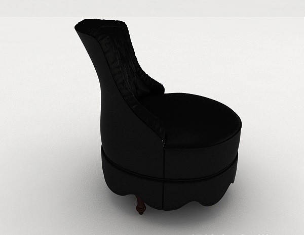 设计本个性黑色单人沙发3d模型下载