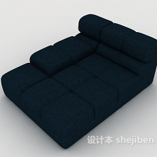 现代简约蓝色沙发躺椅3d模型下载