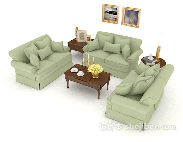 免费现代简约组合沙发3d模型下载