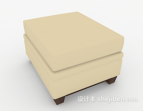 免费现代简约浅色沙发凳3d模型下载