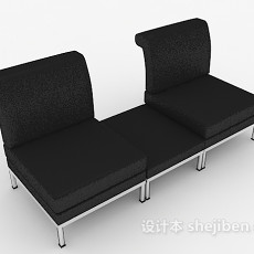 居家黑色多人沙发3d模型下载