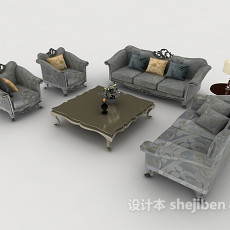 欧式居家组合沙发3d模型下载
