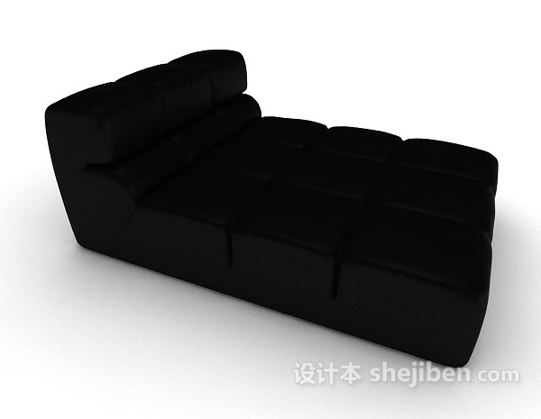 免费现代简约黑色躺椅3d模型下载