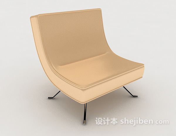 免费简约黄色休闲椅3d模型下载