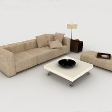 现代棕色休闲组合沙发3d模型下载