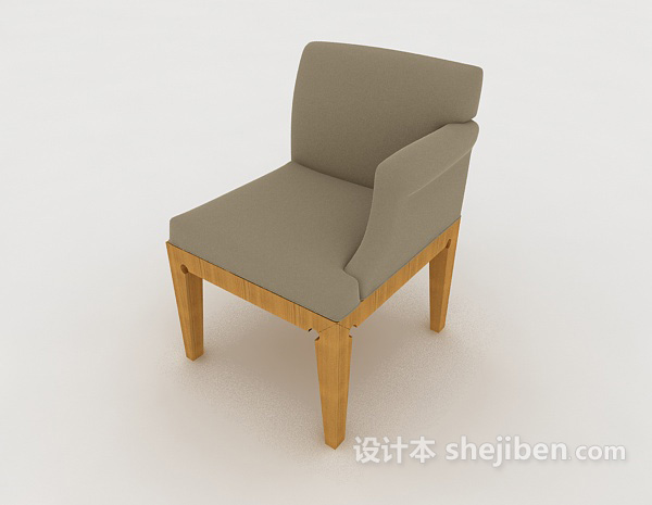 个性灰色单人沙发3d模型下载