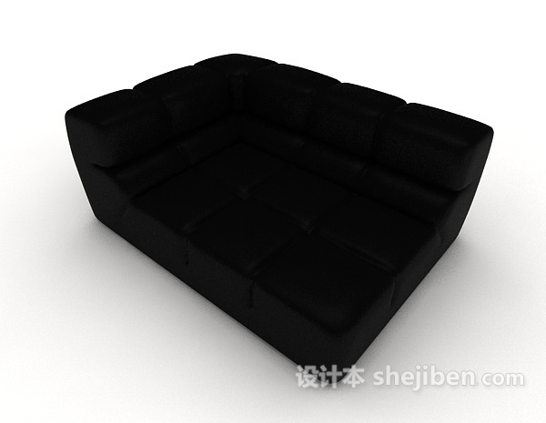 现代方形休闲黑色单人沙发3d模型下载