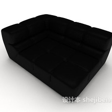 现代方形休闲黑色单人沙发3d模型下载