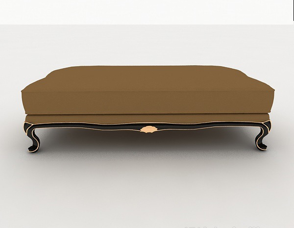 欧式风格欧式木质棕色沙发凳子3d模型下载