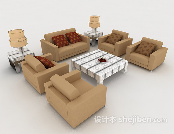家居休闲简约棕色组合沙发