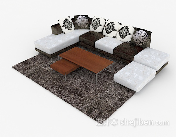 现代个性风格组合沙发3d模型下载