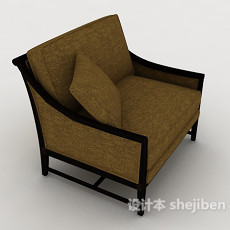复古单人沙发3d模型下载