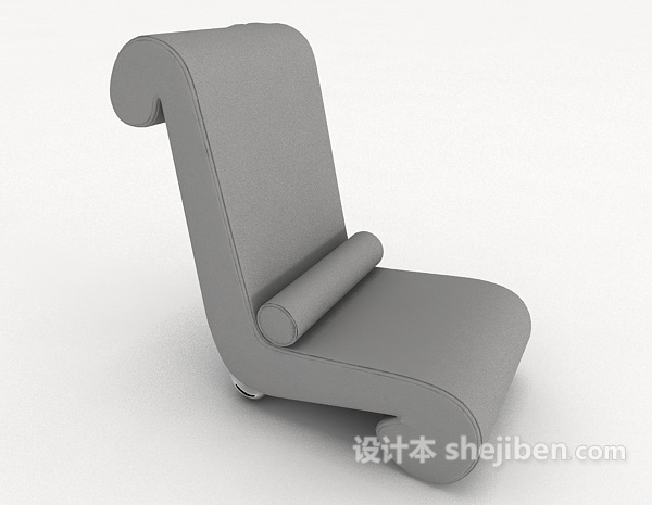免费现代个性灰色单人沙发3d模型下载