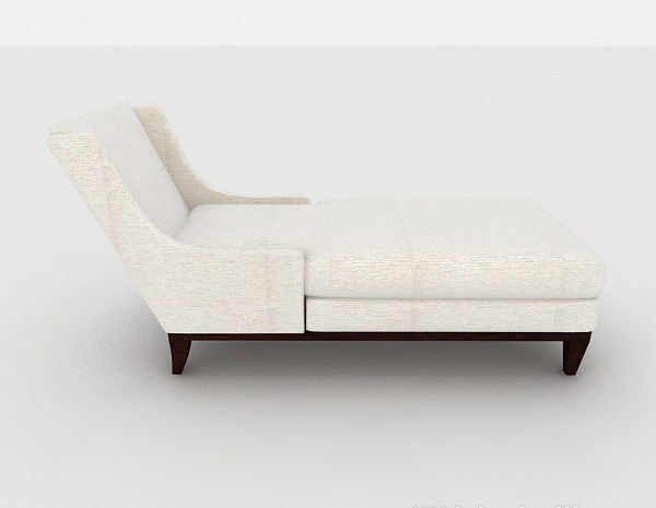 设计本简约木质白色沙发躺椅3d模型下载