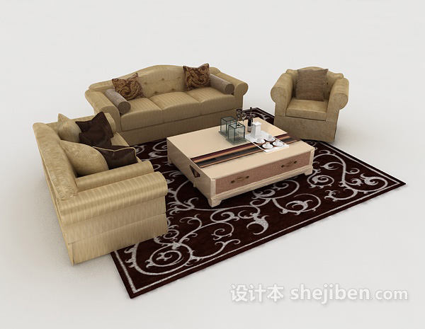 免费家居沙发组合3d模型下载